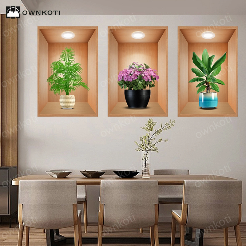 3D Botanical Wall Stickers Background Decoration