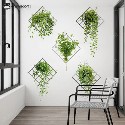 Potted 3D Botanical Home Decor Wall Stickers