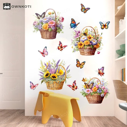 Floral Butterfly Removable Wall Stickers