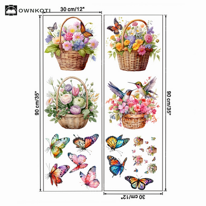 Floral Butterfly Removable Wall Stickers