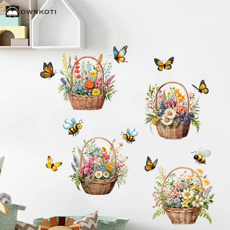 Floral Butterfly Removable Wall Stickers