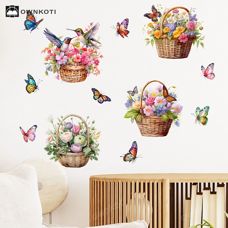 Floral Butterfly Removable Wall Stickers