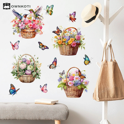 Floral Butterfly Removable Wall Stickers