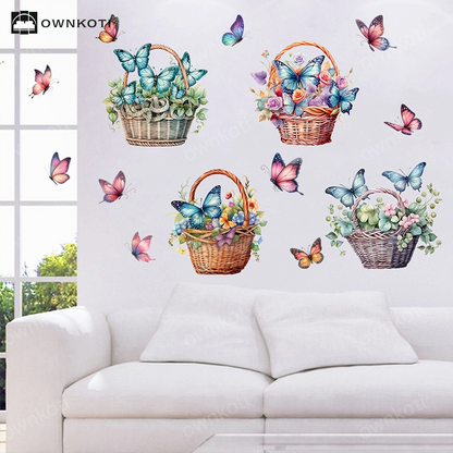 Floral Butterfly Removable Wall Stickers