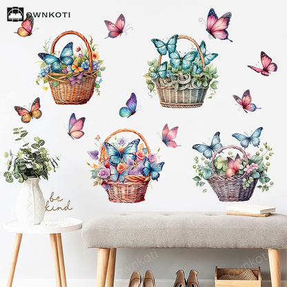 Floral Butterfly Removable Wall Stickers