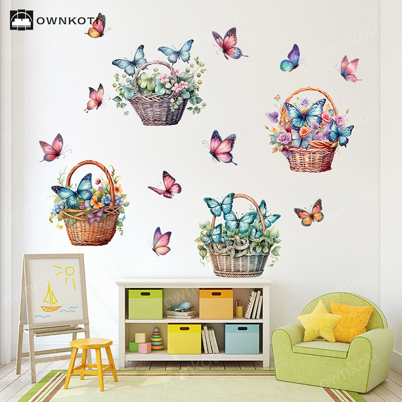 Floral Butterfly Removable Wall Stickers