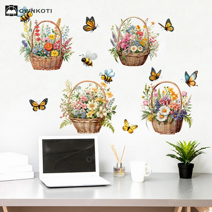 Floral Butterfly Removable Wall Stickers