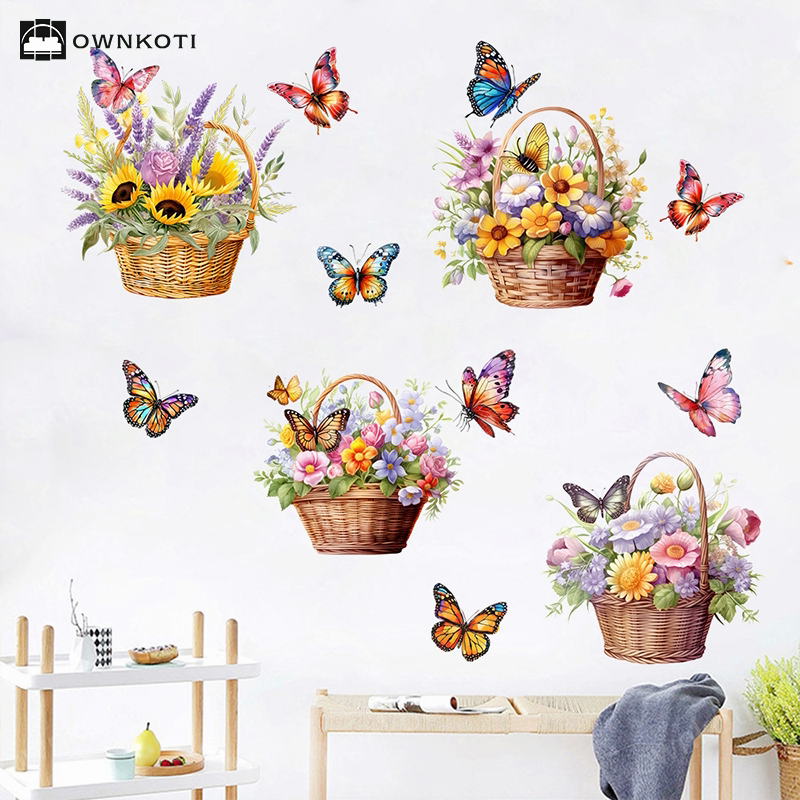 Floral Butterfly Removable Wall Stickers