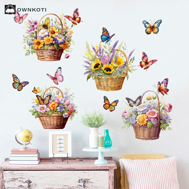 Floral Butterfly Removable Wall Stickers