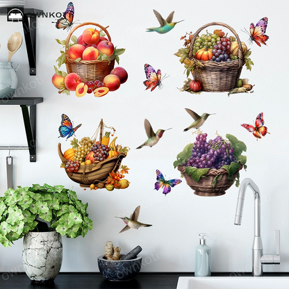 Floral Butterfly Removable Wall Stickers