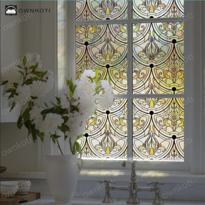 Vintage Static Window Privacy Film