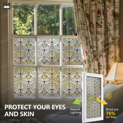 Vintage Static Window Privacy Film