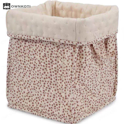 Pure Cotton Floral Storage Basket with Handles