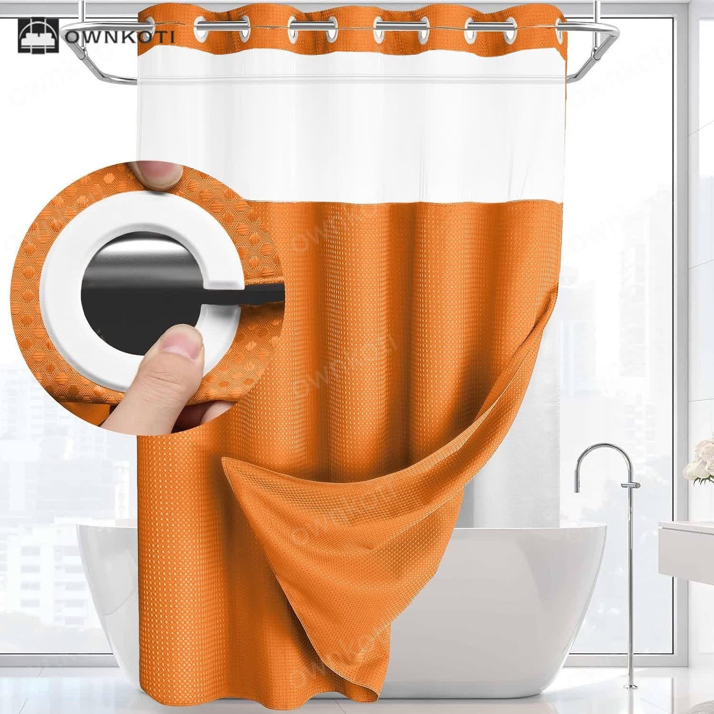 Simple Solid Color Double Layer Shower Curtain