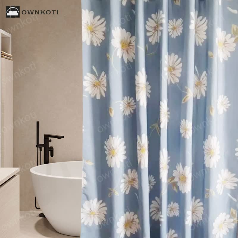 Waterproof Decorative Floral Shower Curtain