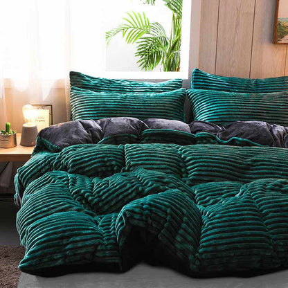 Pure Color Thick Velvet Bedding Set