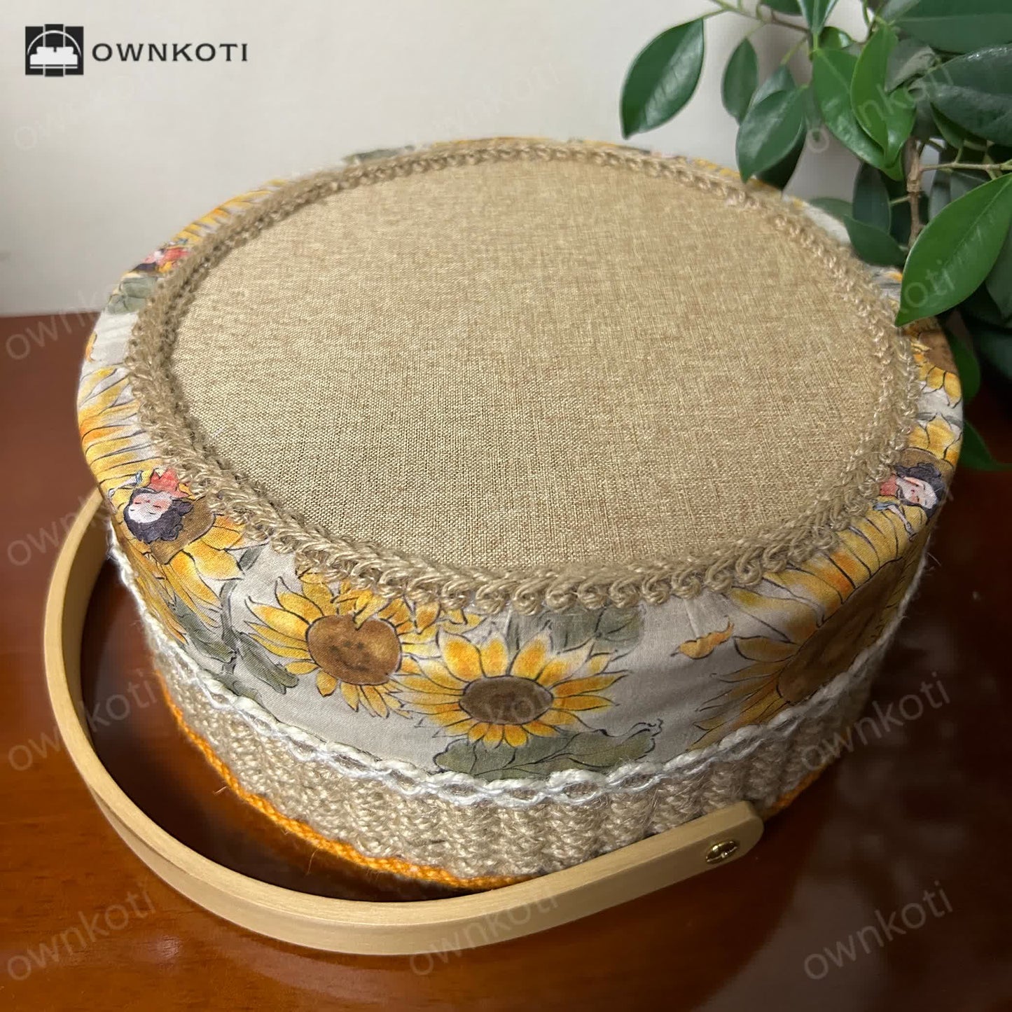 Sunflower Handmade Hemp Rope Storage Basket