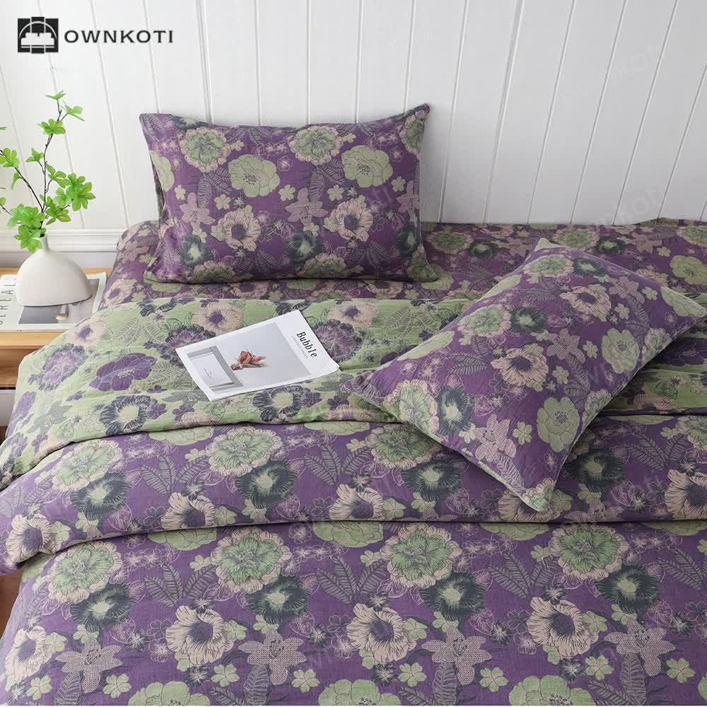 Jacquard Floral Double Layers Gauze Pillowcases(2PCS)