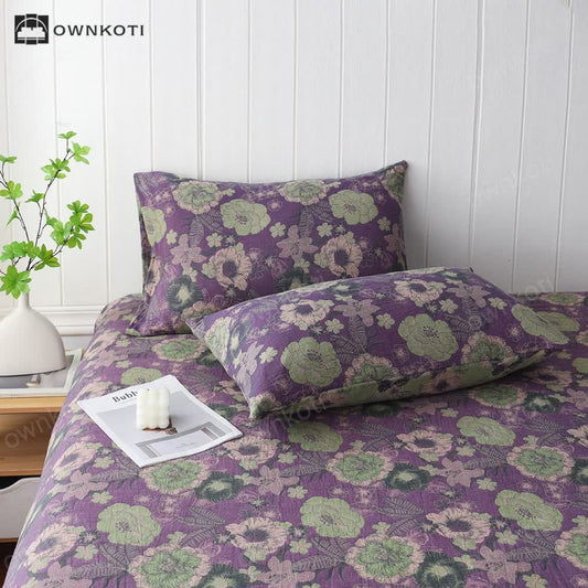 Jacquard Floral Double Layers Gauze Pillowcases(2PCS)