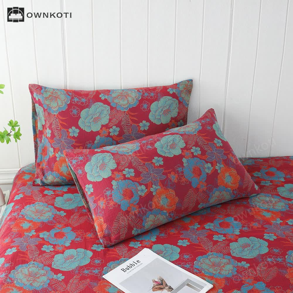 Jacquard Floral Double Layers Gauze Pillowcases(2PCS)