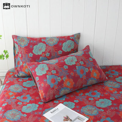 Jacquard Floral Double Layers Gauze Pillowcases(2PCS)