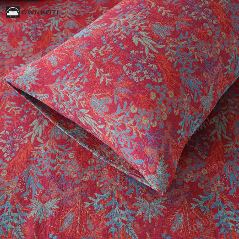 Retro Floral Double Layers Gauze Pillowcases(2PCS)