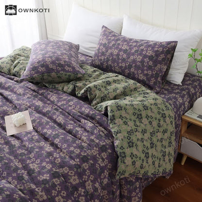 Cotton Gauze Jacquard Floral Soft Pillowcases(2PCS)