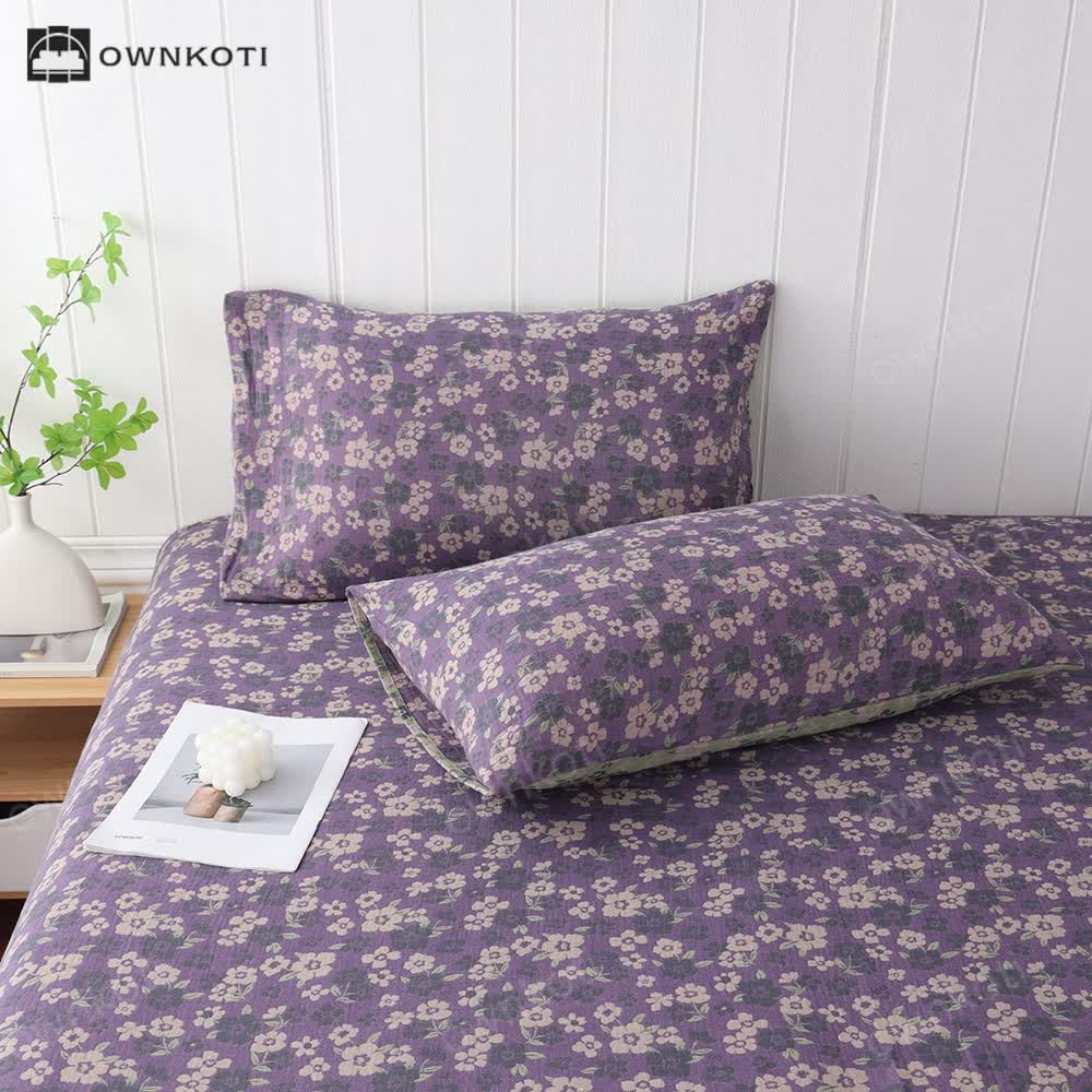 Cotton Gauze Jacquard Floral Soft Pillowcases(2PCS)