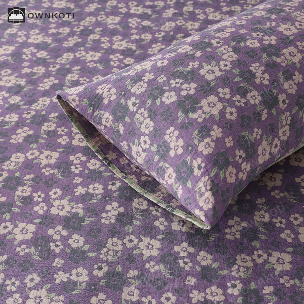 Cotton Gauze Jacquard Floral Soft Pillowcases(2PCS)