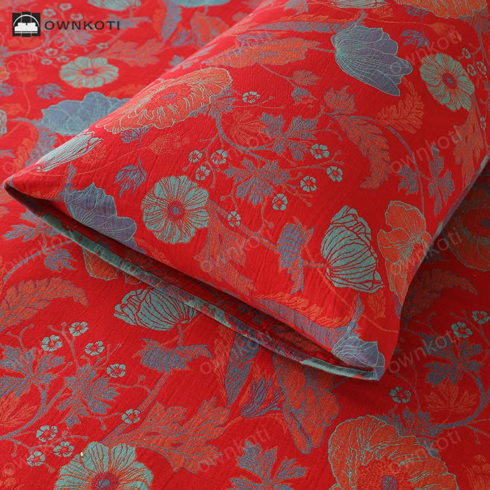 Breathable Cotton Gauze Floral Pillowcases(2PCS)