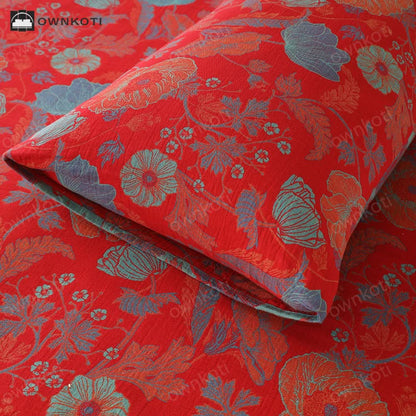 Breathable Cotton Gauze Floral Pillowcases(2PCS)