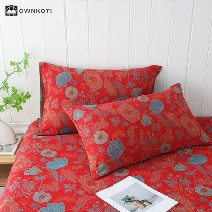 Breathable Cotton Gauze Floral Pillowcases(2PCS)