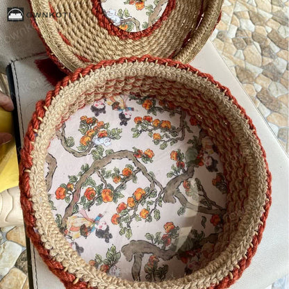 Hemp Rope Rural Functional Storage Basket