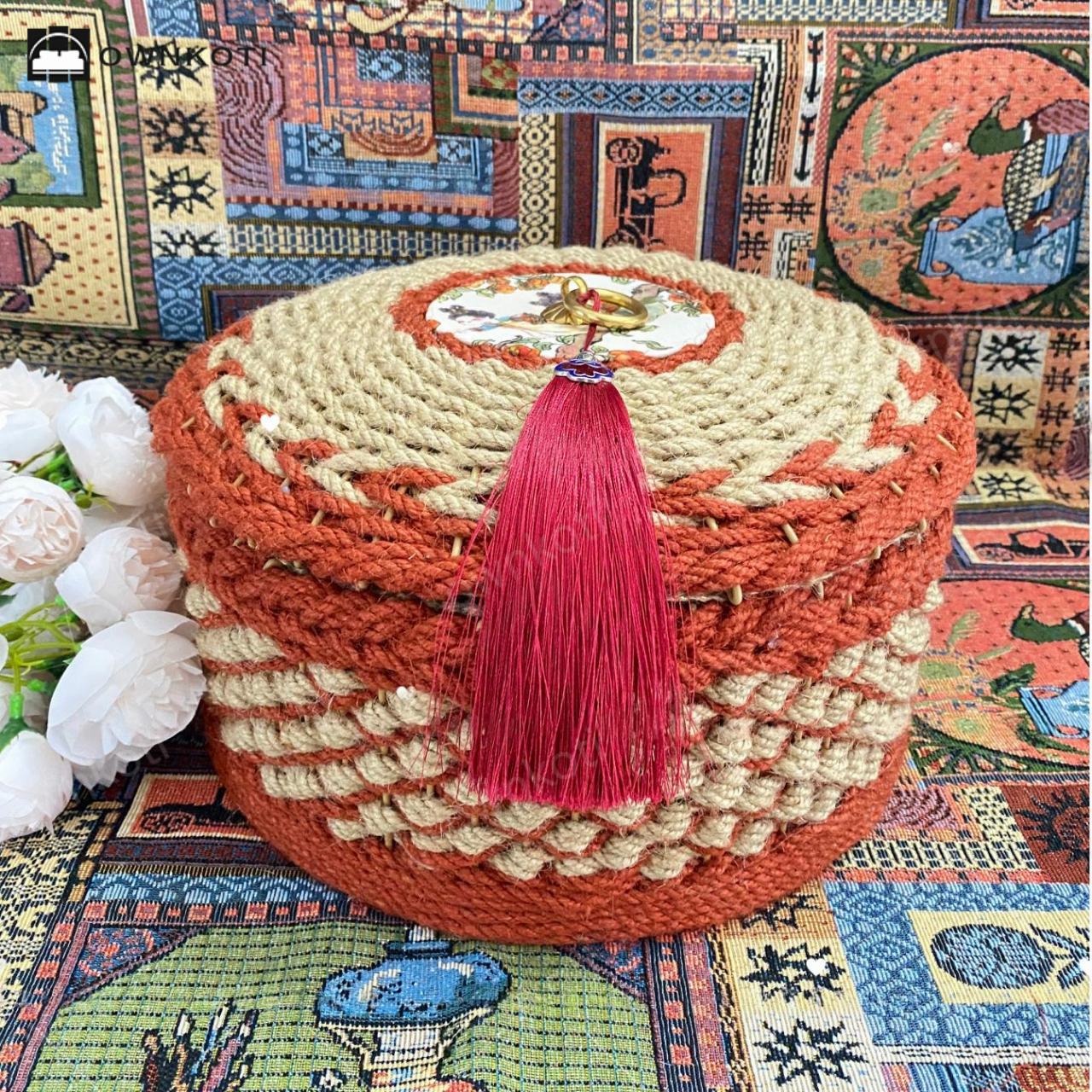 Hemp Rope Rural Functional Storage Basket