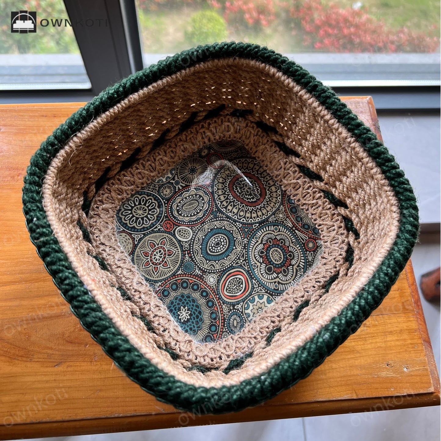 Bohemian Handmade Hemp Rope Storage Basket