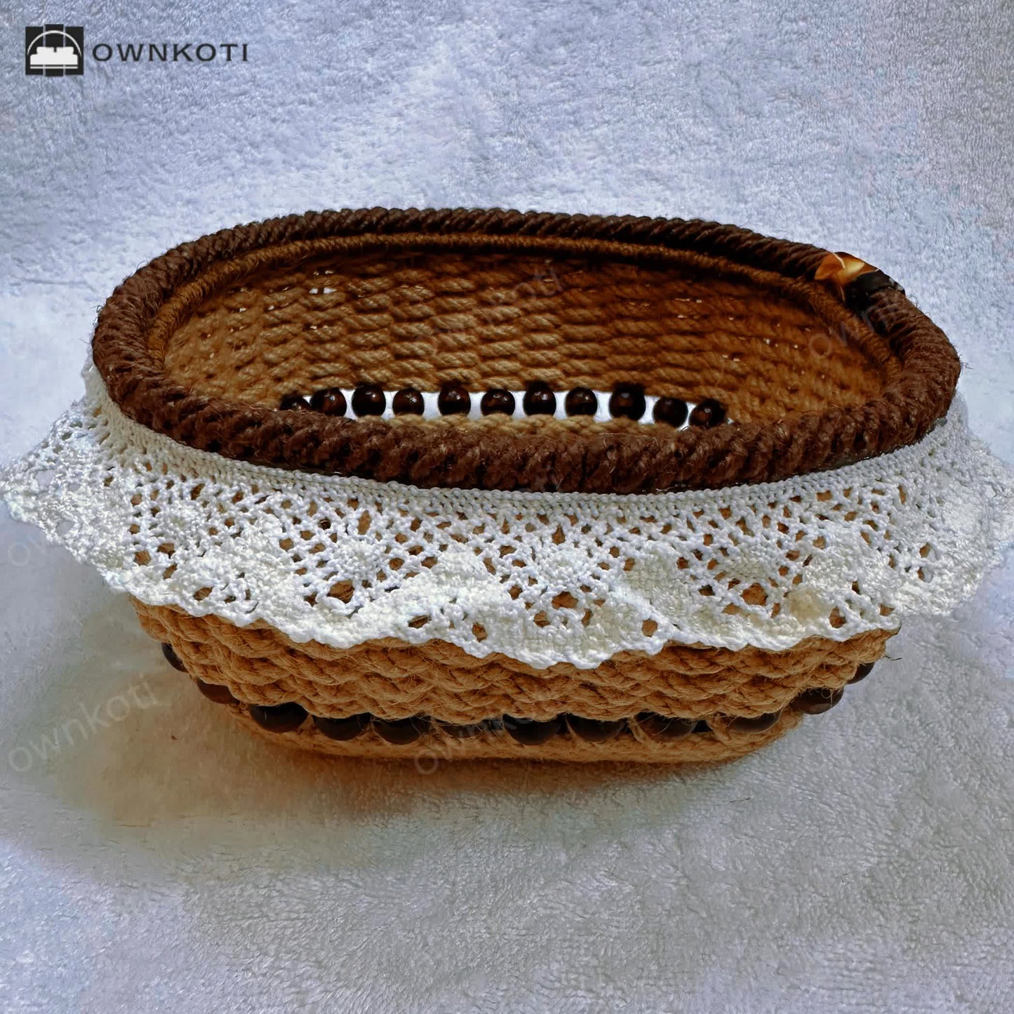 Floral Lace Edged Functional Storage Basket