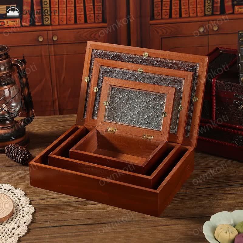 Wooden Jewelry Case Tabletop Storage Box