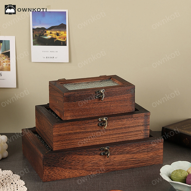 Wooden Jewelry Case Tabletop Storage Box