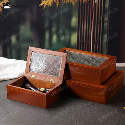 Wooden Jewelry Case Tabletop Storage Box