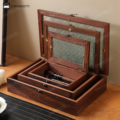 Wooden Jewelry Case Tabletop Storage Box