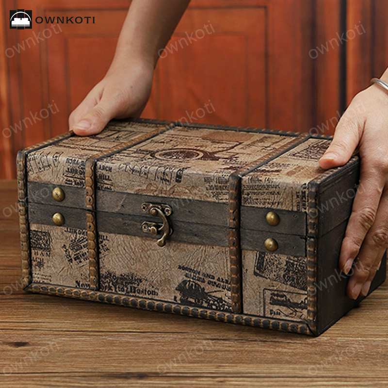 Wooden Vintage Tabletop Storage Box