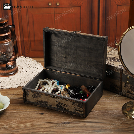 Wooden Vintage Tabletop Storage Box