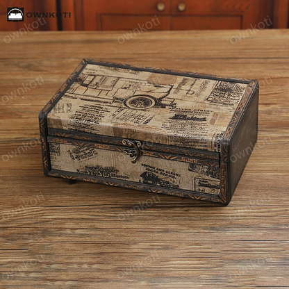 Wooden Vintage Tabletop Storage Box