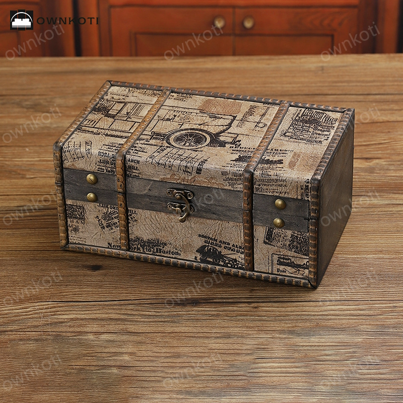 Wooden Vintage Tabletop Storage Box