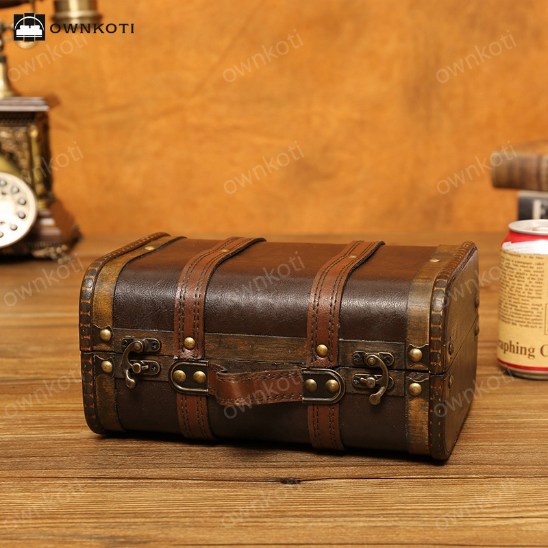 Wooden Vintage Suitcase Storage Box