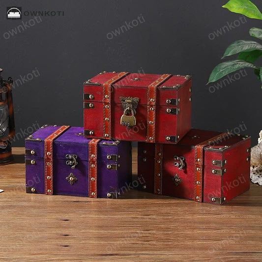 Wooden Vintage Jewelry Case Storage Box