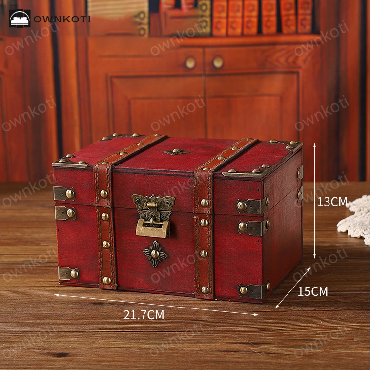 Wooden Vintage Jewelry Case Storage Box