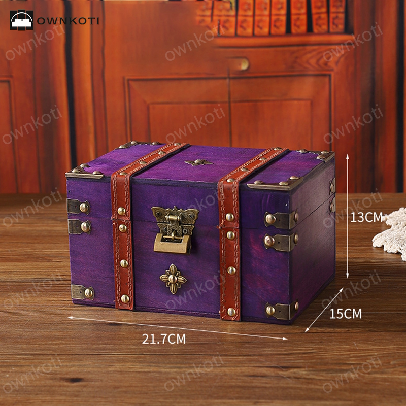 Wooden Vintage Jewelry Case Storage Box