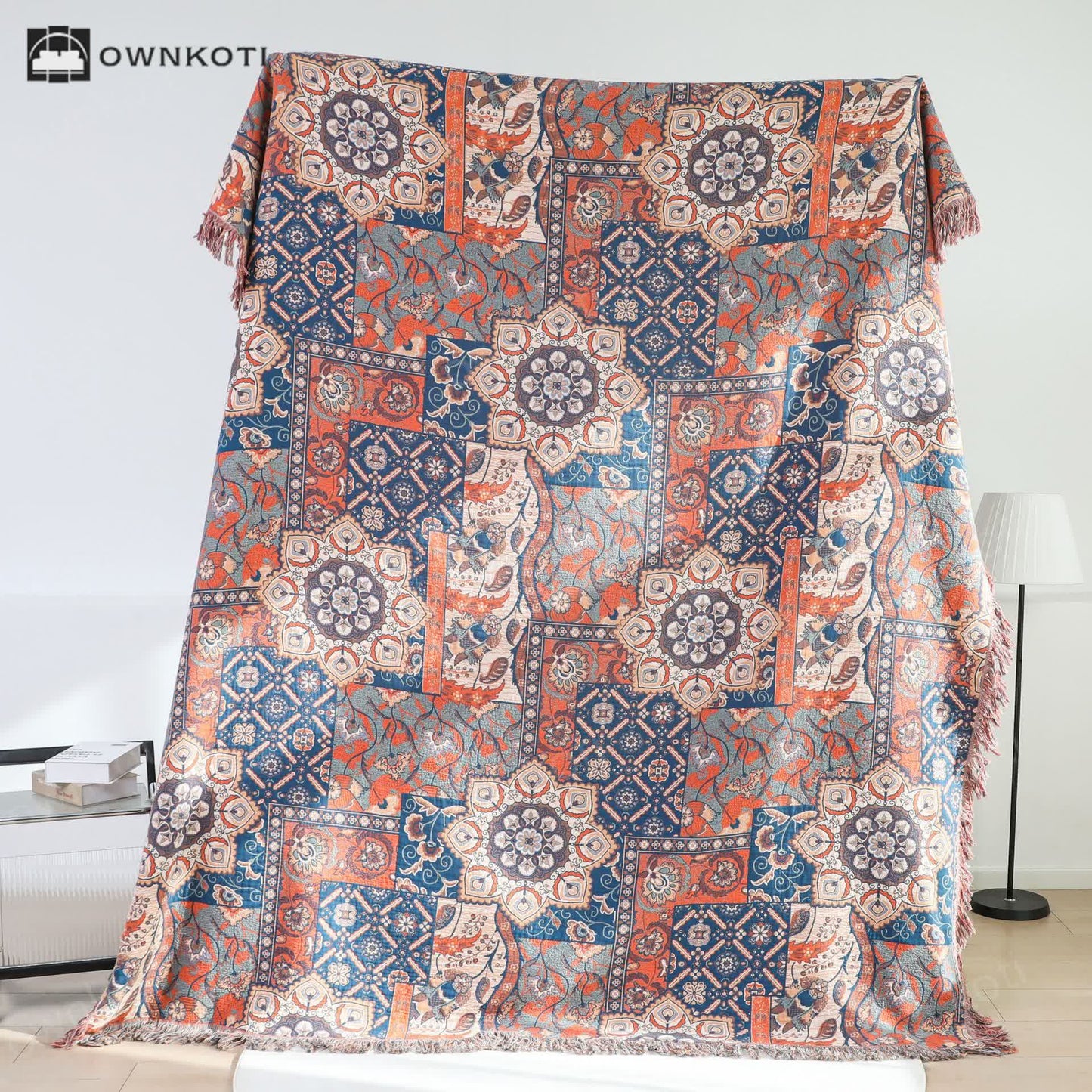 Morocco Cotton Gauze Reversible Tassel Quilt