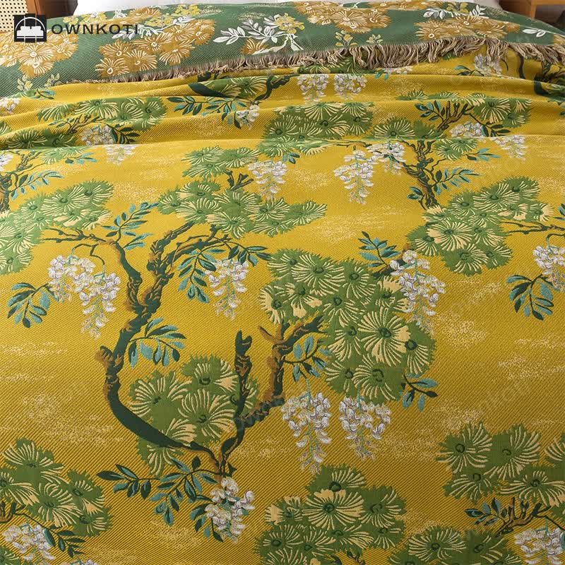 Cotton Gauze Reversible Jungle Print Quilt